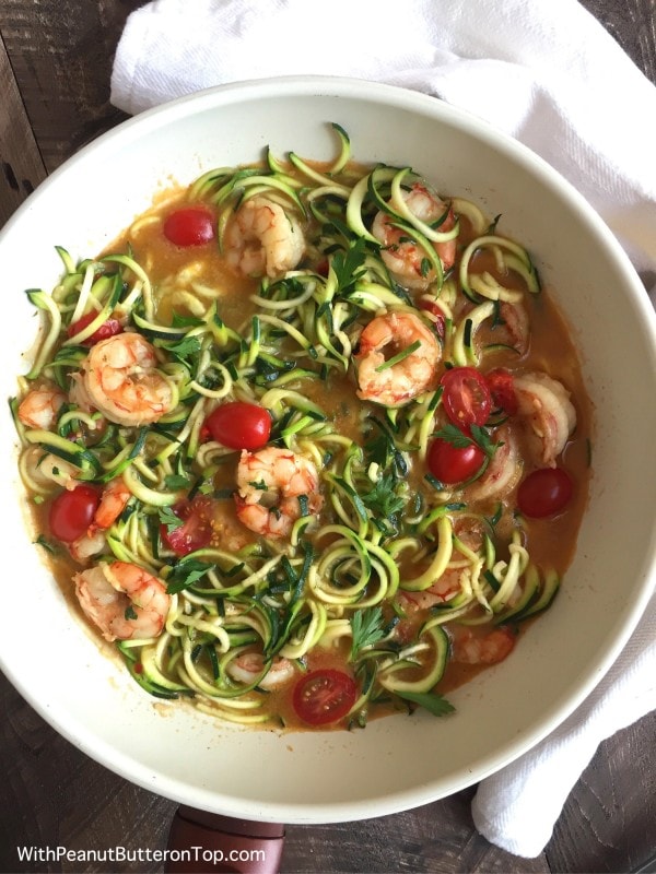 Shrimp Scampi with Zoodles | www.withpeanutbutterontop.com