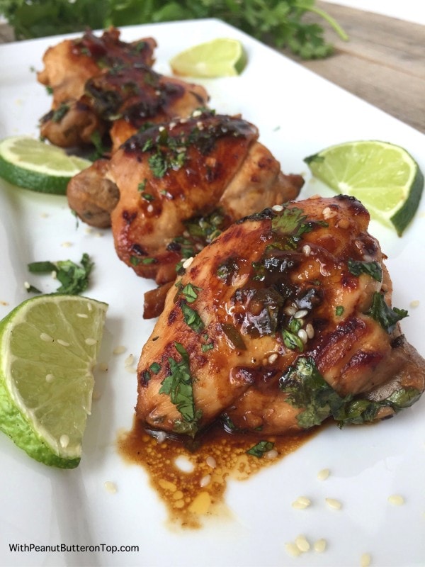 One Pan Cilantro Lime Chicken Thighs - simple to make, healthy, bursting with flavor and is absolutely delicious! Great for meal prepping or as an addition to any wraps, salads, or sandwiches!