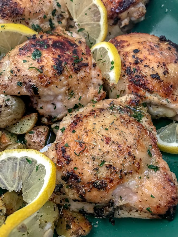 One Pan Lemon Garlic Butter Chicken and Potatoes | With Peanut Butter ...