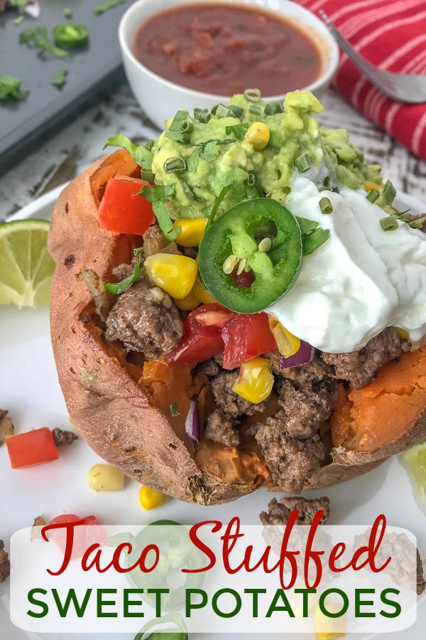 Taco Stuffed Sweet Potatoes - With Peanut Butter on Top