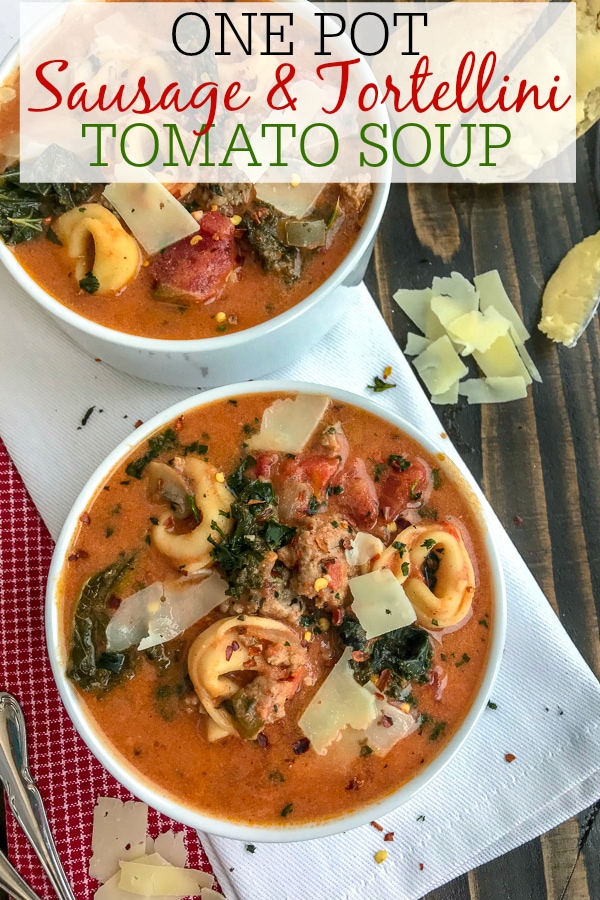 One Pot Sausage Tortellini Tomato Soup - With Peanut Butter on Top