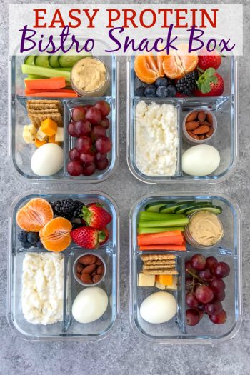 Easy Protein Bistro Snack Box - With Peanut Butter on Top