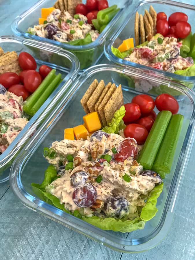 Healthy Garden Chicken Salad Meal Prep | With Peanut ...