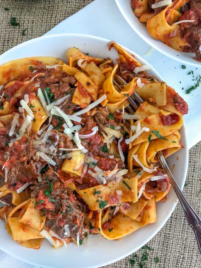 Instant Pot Beef Ragu Pappardelle With Peanut Butter On Top