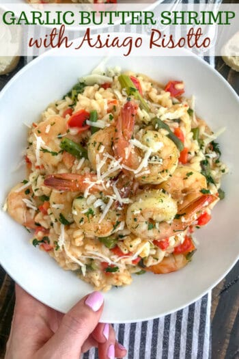 Garlic Butter Shrimp With Asiago Risotto - With Peanut Butter On Top