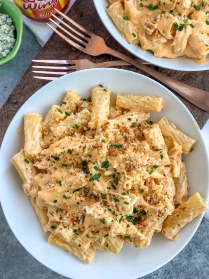 Cheesy Buffalo Chicken Pasta - With Peanut Butter on Top