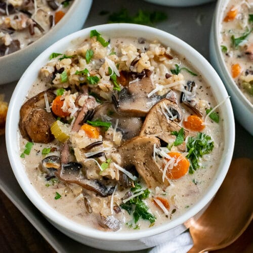 Creamy Chicken and Wild Rice Soup with Kale Recipe ~ Barley & Sage